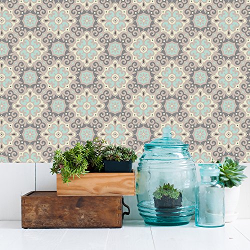 Dekorative Stickerfliesen mit tollen Motiven und Ornamenten für Wände und Fliesen | 12 teiliges Set | seidenmatt | 15x15cm - 2
