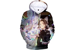 WINKEEY Sweat à Capuche Garçon Pull Animé Japonais 3D Impirmé Sweatshirt Nezuko Tanjiro Animé Cosplay pour Enfant