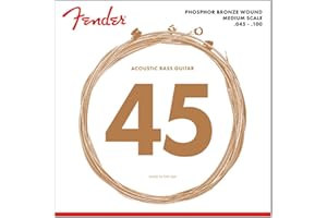 Fender 7060 Acoustic Bass Strings, Phosphor Bronze, .45-.100 Gauges, (4)