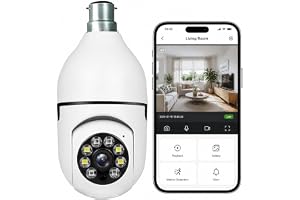 Dr Vision 4Mp WiFi Bulb CCTV Camera for Home Security | 360° Rotation | Color Night Vision | Motion Detection Two-Way Audio | Wireless Light Bulb Camera with Mobile App V380 Pro (Light Camera3)