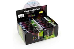 KNIXS 40er Display Mirco-/ Mini-Knicklichter inkl. Verbinder (80 Stück) einfarbig oder 6-Farb-Mix, ideal für Party / Angelsport (Bissanzeiger) / Luftballons / als Dekoration für Ketten, Ohrringe oder Haarschmuck