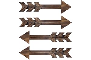 Haohai 4 Vintage Rustic Wooden Arrow Sign, Wall Decoration, Decorative Arrow Sign, Wooden Sign, Garden Arrows Decoration, Small, Arrow for Labelling, Arrows Wooden Decor