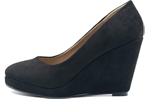 FASHION THIRSTY Womens Court Shoes Wedge Mid High Heel Platform Sandals Ladies Comfort Cushioned Heeled Party Occasion Slip On Heels Flatform Dress Sandal