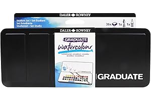 Daler Rowney Graduate - Set aquarelle 36 demi-godets - 1 pinceau - 1 crayon graphite