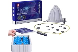 Joyyko Scacchiera Magnetica, Gioco di Scacchi, Scacchi da Viaggio, Gioco di Dama Puzzle, Festa di Scacchiera Portatile per Riunioni di Famiglia (Chess Board B)