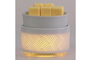 Geronland Wax Melt Burner Ceramic 3-in-1 Oil Burner Electric Candle Wax Warmer Burner Melter Fragrance Heating Plate for Scented Waxs Home Office Bedroom Aromatherapy Gift& Décor