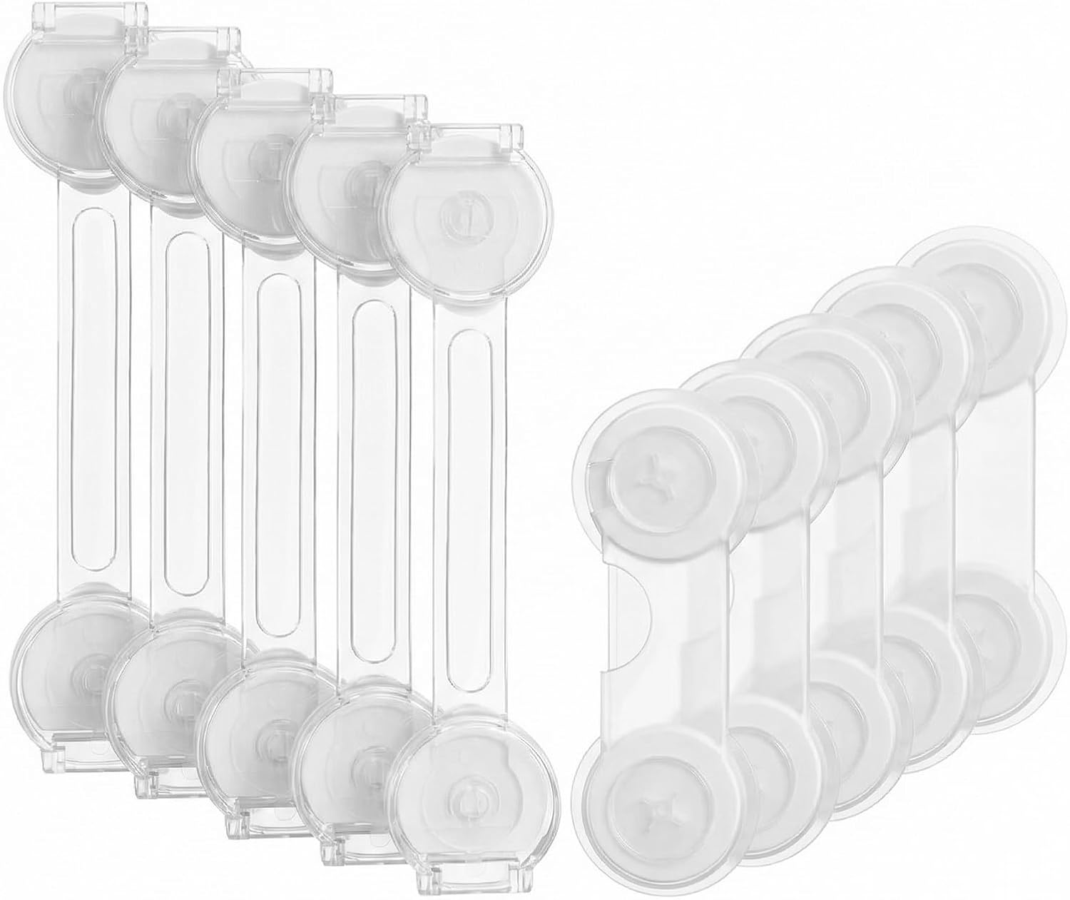 BillyBath Seguridad Puertas Niños 10pcs, Cierre Seguridad Cajones Bebe Protector Cierres Para Armarios, Wc, Cocinas, Puertas Y Ventanas, Nevera, Proteccion Bebes Casa, Transparent
