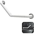 Rehamo 60° Angled Nylon Stainless Steel Grab Bar for Bathroom Safety, Handle with Textured Grip Surface | Folding Wall Mounted Toilet Hand Support for Elderly with 1 Year Warranty (30 cm x 30 cm)