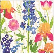 Boston International IHR Papierservietten – 3-lagig, Motiv Narzissen-Feld, 16 Stück (21,6x11,4 Cm)