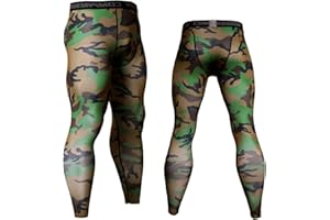 BOTCAM Leggings sportivi da uomo, mimetici, a compressione, per jogging, ad asciugatura rapida, traspiranti, leggeri, da corsa, da corsa, da fuoristrada, da allenamento