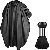 Friseurumhang Erwachsene, Frisierumhang Friseurumhänge Friseursalon Haarschneideumhang Schwarz Salon Unisex Friseure Barber C