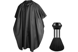 BYZESTY Friseurumhang Erwachsene, Frisierumhang Friseurumhänge Friseursalon Haarschneideumhang Schwarz Salon Unisex Friseure Barber Cape mit Nackenpinsel für Hair Styling Schnitte und Farben, Umhang Friseur