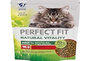 PERFECT FIT Natural Vitality - Crocchette per gatti adulti, confezione da 6 sacchetti da 1 kg, adatti per gatti sterilizzati, cibo completo con ingredienti naturali