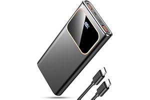 COUCUR External Battery Fast Charging Power Bank, 2025 Bateria Externa Carga Rapida 10000mAh 22.5W Cargador Portatil con Entrada y Salida USB C, Patalla LED para iPhone Pro MAX Plus Mini, para Samsung