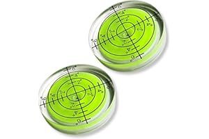 KEQAR 2 x Mini livella circolare, bolla, inclinometro di livellamento di superficie con circonferenza per macchine fotografiche, piattaforme girevoli, camper, strumenti di misura (diametro 32 mm)