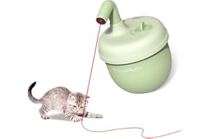 NWK Cat Toy, Rechargeable Cat Red Pointer with 360°Irregular Rotation and Tumbler Design, Fast & Slow Mode Available, Automatic Cat Toy with Catnip for Indoor Cat of All Ages and Sizes (Green)