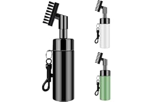 FUZVOL Brosse de nettoyage pour rainures de club de golf avec pulvérisation d'eau et crochet intégrés, accessoires de golf avec bouteille d'eau d'extrusion, noir