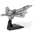 NUOTIE 1/100 F-22 Raptor Jet Fighter Model Stealth Combat Airplane Air Force Aircraft Alloy Metal Diecast Model Wing F22 Diecast Plane Model with Display Stand Collection Gift for Adult(AF91001)