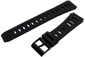 WATCHWATCHWATCH Replacement Watch Strap 19mm Black Resin to Fit Casio JC11, W71, W72, W740, DW250DGJ, GPX1000