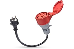 AOJO Schuko to 16A CEE Adapter 230V Schuko Plug to 5 Pin CEE Coupling for Electric Vehicles, EV Charger (S14542)