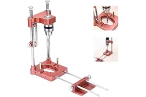 YEARNINGLIFE Soporte de taladro con portabrocas, guía de plantilla de perforación ajustable, herramienta de carpintería de precisión portátil, guía de taladro, herramientas de guía vertical, juego de herramientas