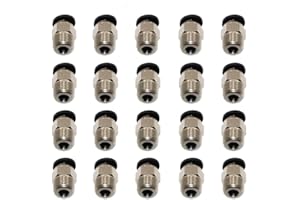 3Dman PC4-M10 Male Straight Pneumatic PTFE Tube Push In Quick Fitting Connector for E3D V6 Long Distance Bowden Extruder 3D Printers-20pcs