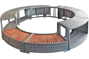 Panana Garden Hot Tub Poly Rattan Spa Surround Wicker Furniture Outdoor Conservatory Patio Mixed Grey
