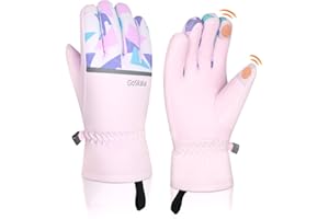 GoSkala Fahrradhandschuhe Kinder Winter, Warme Touchscreen Handschuhe Kinder mit Anti-Rutsch - Winddichte Handschuhe für Jungen Mädchen