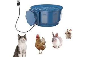 Enjoying Hängender beheizter Wassernapf für kleine Haustiere, 600ml für Hauskatzen, Welpen, Kaninchen, Küken, isolierter Wassernapf Futternapf, USB-Stromkabel, einfach zu montieren und zu verwenden