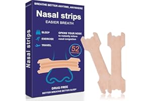 GOWORTH Nasal Strips, Snoring Aids for Men and Women, 52Pcs Nose Strips Anti Snoring Devices, Helps Reduce Snoring, Instantly Relieves Nasal Congestion & Improves Sleep