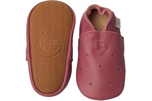 Dotty Fish Scarpine in pelle per neonati e bambini con suola in gomma. Scarpine leggere, flessibili e antiscivolo per i primi passi, marchio britannico. Bambini e bambine, taglie 18-24 mesi - 5-6 anni