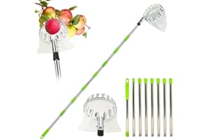 ILLUVA Apple Picker with Telescopic Handle - 3.2M Telescopic Fruit Picker Tool, Effortless to Pick High Up Fruit, Fruit Grabber Tree Picker for Plum Lemon Pears