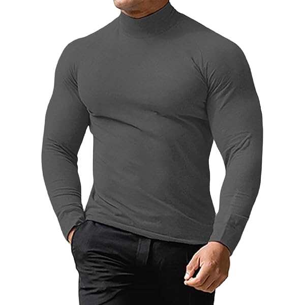 LAOARA Heren Rollkragenshirt met Lange Mouwen T-Shirt met Opstaande LAOARA Heren Rollkragenshirt met Lange Mouwen T-Shirt met Opstaande