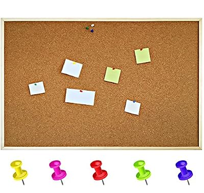 Creative Deco 90 x 60 cm Tableau Liège Mural Affichage Panneau Épais Cadre de Pin - Parfait pour Bureau, École, Ehambre et Maison. Fabriqué dans l’UE.