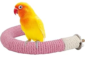 FYHJNC Bird Perches Parrot U Shape Natural Wood Hemp Rope Stand Perch Bird Stick Paw Grinding Perch Birdcage Accessories Perch Standing Toy for Budgies Parakeet Cockatiel Conures