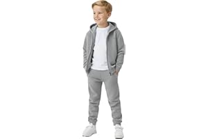 GIFT HUB Kids Tracksuit for Boys & Girls | Unisex Fleece Hooded Zip-Up Jumper & Jogger Bottom Set | Soft, Warm & Durable Activewear | Perfect for School, Sports & Everyday Wear | Ages 5-12, Multiple Colours