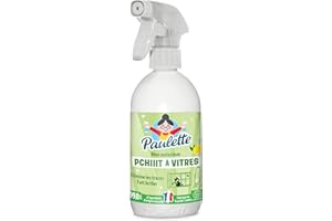 Paulette - Pchi-Pchiiit à Vitres Citron - Alcool Ménager Dégraissant pour Toute Surface en Verre, Ecocert - Fabriqué en France - 500ml