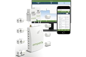 EMPORIA ENERGY Gen 2 Emporia vue Smart Home Monitor de energía con 8 50a Circuito sensores de Nivel | Tiempo Real Electricidad Monitor/Meter | Solar medición Neta /