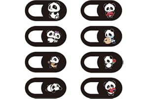 Cuxnoo Webcam-Abdeckung, 8 Stück, ultradünn, für MacBook Pro, iMac, iPad Pro und weitere Laptops oder Tablets, niedlicher Panda