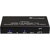 FeinTech VSP01201 HDMI 2.0 Splitter 1x2 UHD Distributor 4K@60Hz YUV 4:4:4 HDR HDCP 2.2 EDID 18Gbps