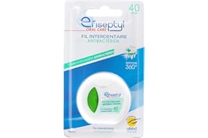 Efiseptyl - Fil Interdentaire Antibactérien - Goût Menthe - Enrichi En Agent Antibactérien - Nettoyage 360° - Bobine De 40m