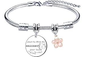 Lumengqi Cadeau Marraine Bracelet Marraine Cadeau Marraine Noël Cadeau Marraine Demande Bracelet Marraine Anniversaire Cadeau Marraine Baptême Cadeau fête des mères pour Marraine Cadeaux de Noël