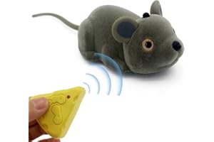 Escomdp RC Topi Telecomando Ratto Giocattolo Animale Elettrico Auto Veicolo per Pet Cat Cane Realistico Bambini Regali di Compleanno