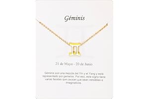 ONLY FAITH Collana segno zodiacale in acciaio inox bella carta significato segno zodiacale ciondolo oroscopo per donna o uomo regalo compleanno