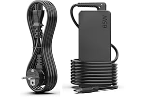 BIUBOTY Cargador USB C 65W 20V 3.25A Compatible con HP Spectre X360 Elitebook Pavilion Envy Chromebook Lenovo Thinkpad,Yoga DELL Latitude ASUS Laptop orriente de Ordenador Tipo C Adaptador