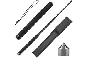 DBALL Bastón Telescópico De Trekking con Cordón y Bolsa de Almacenamiento Ligero Extensible de 26 CM a 64 CM Ideal para Camping Esquí y Senderismo (Negro)