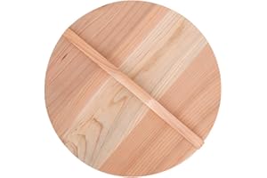 EASNEA Couvercle pour wok en bois naturel avec poignée pour poêles et poêles - Accessoire de cuisine rond (couleur naturelle, 20 cm)