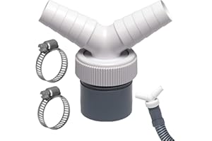 MSMXCS Washing Machine Drain Adapter Waste Splitter 2 Way Y Splitter for Pipe Thickened Diameter Connector 40 mm Input Diameter 18mm-24mm/0.71"-0.95" with Hose Clamp for Dishwasher Tumble Washing Machine