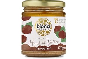 Biona Organic Hazelnut Butter, 170g - Smooth, Palm Oil & Emulsifier Free - 100% Organic Fresh Roasted Hazelnuts - No Added Sugar or Salt - Peanut, Almond Butter Alternative - Vegan