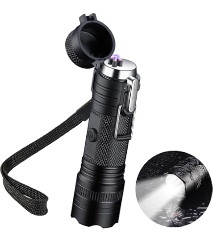Winddichtes USB-Feuerzeug Mit LED-Taschenlampe & Schlüsselband – Wiederaufladbar, IP56, Perfekt Für Outdoor